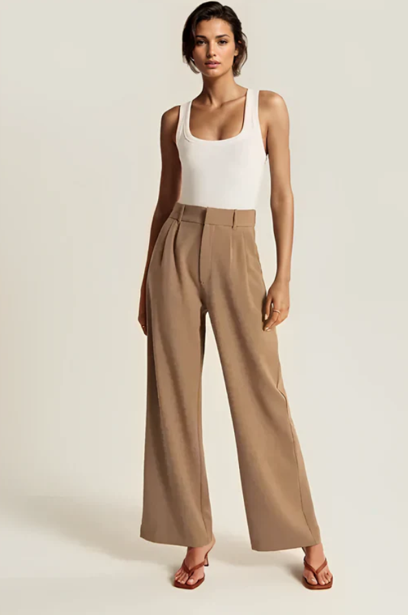 ALESSANDRA - Brown Tailored Pants