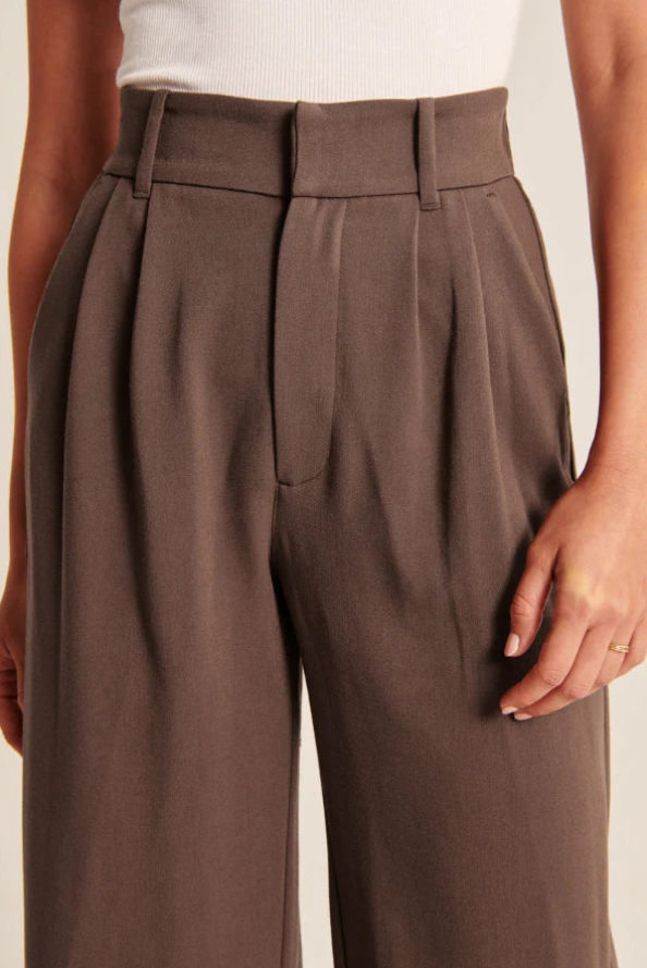 ELEONORA - Chocolate Tailored Pants