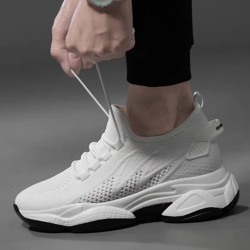 "Averon" Runner - WHITE/BLACK +6cm/+8cm/+10cm