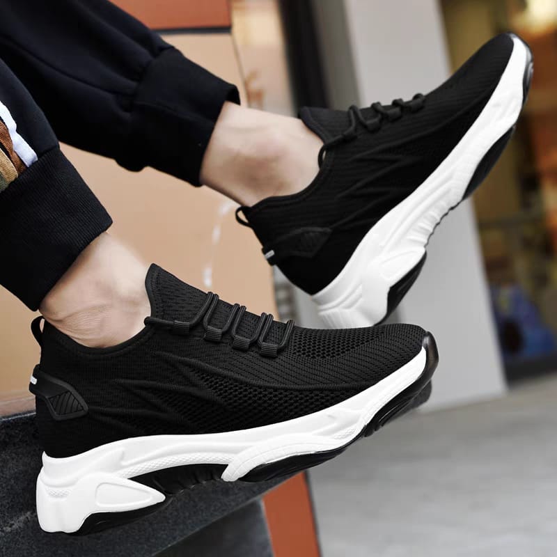 "Averon" Runner - WHITE/BLACK +6cm/+8cm/+10cm