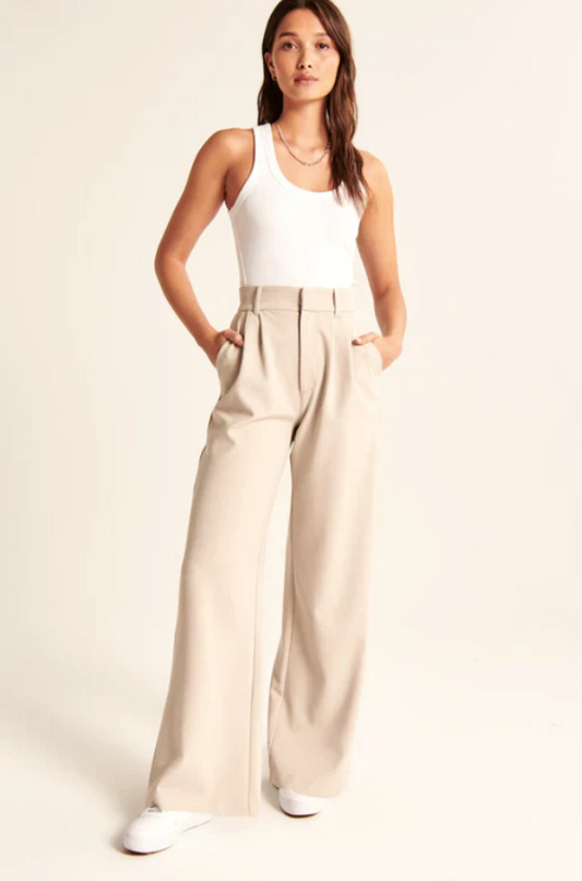 ELIANA - Tailored pants beige