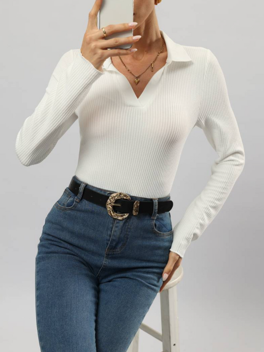 Rosalia - Arctic Ribbed Polo