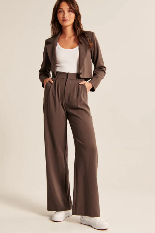 ELEONORA - Chocolate Tailored Pants